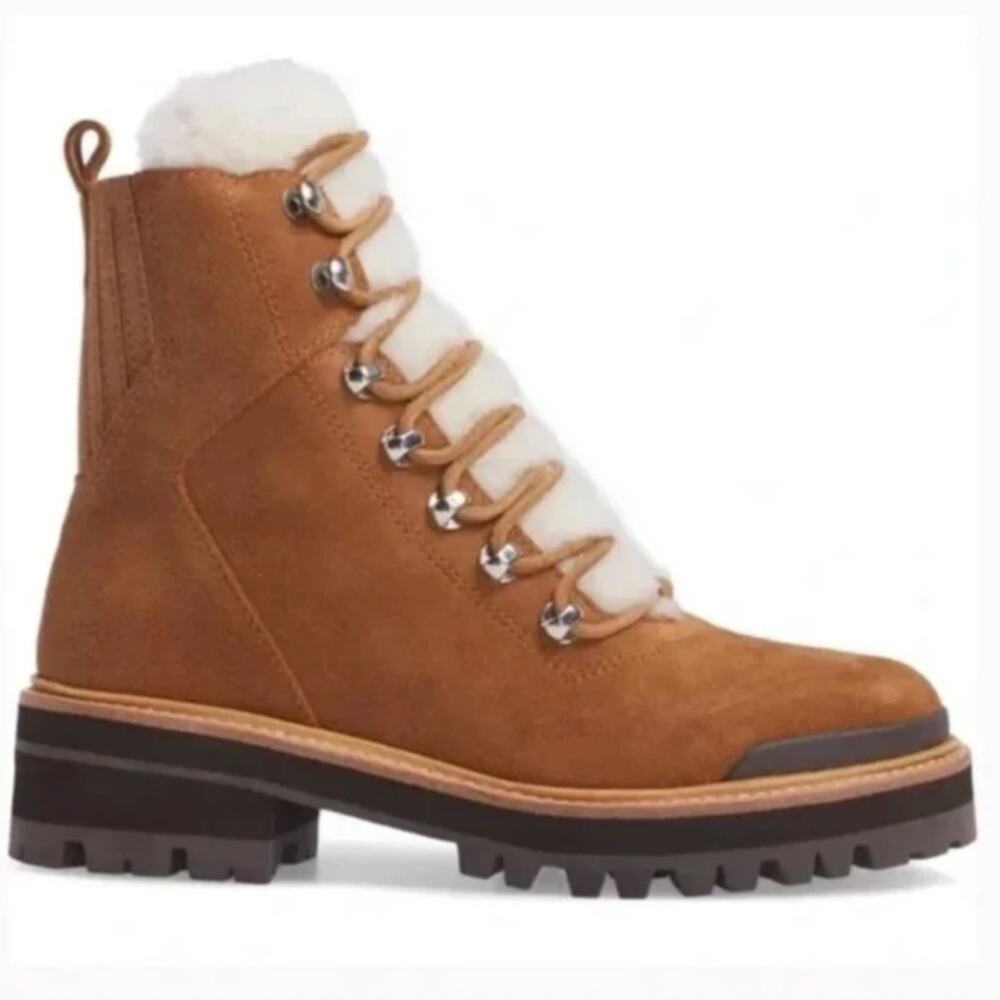 Marc Fisher Izzie Genuine Shearling Lug Sole Boot New